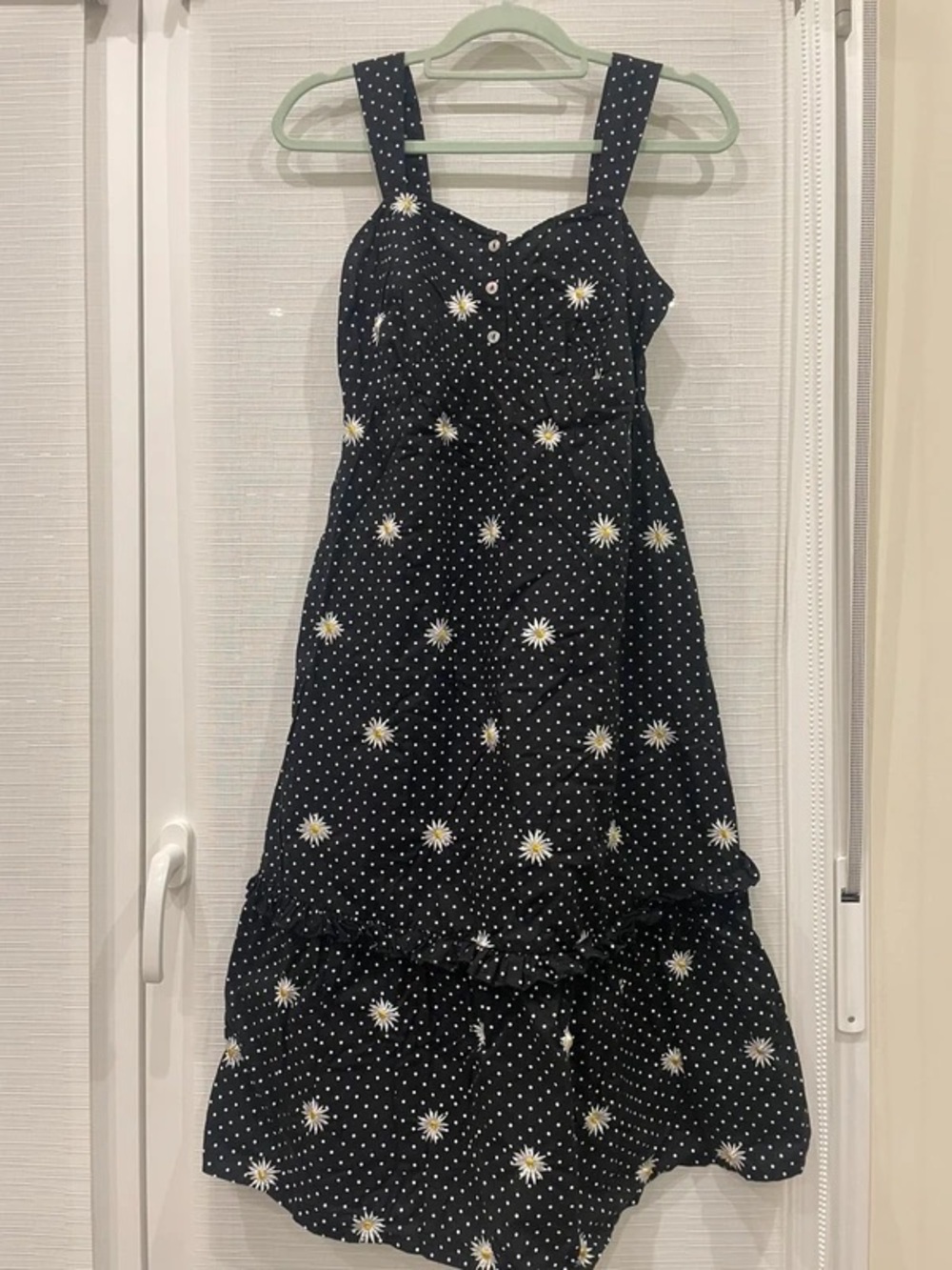 Girls' Black Daisy Print Sundress